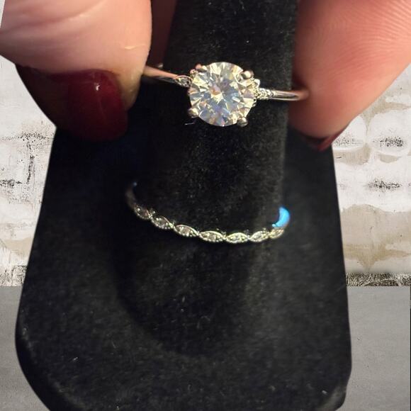 Giani Bernini NWT Cubic Zirconia Sterling Silver Double Band Ring Size 8 - Picture 7 of 9